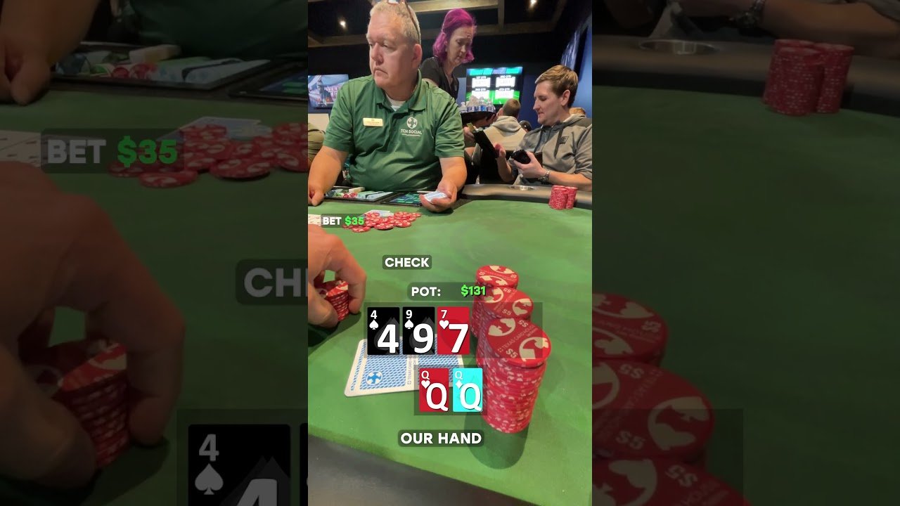 Você está visualizando atualmente 3rd best hand in poker vs 3 Opponents, can we win? #poker #gambling #casino