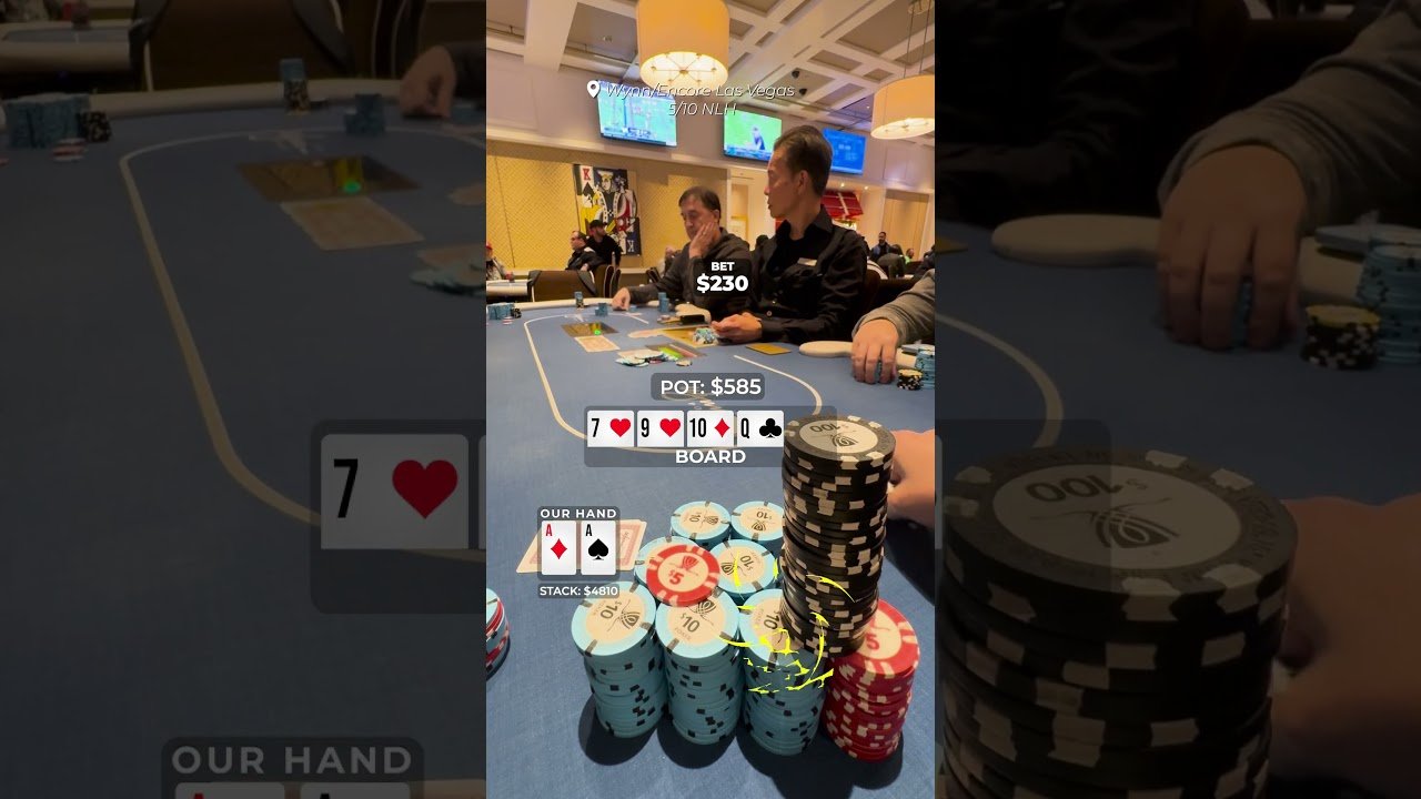Você está visualizando atualmente Mão de Poker INSANA Em Las Vegas!! PAR DE ASES no Botão 🔥🚀🚀 #poquer  #aprendapoker  #pokervlog