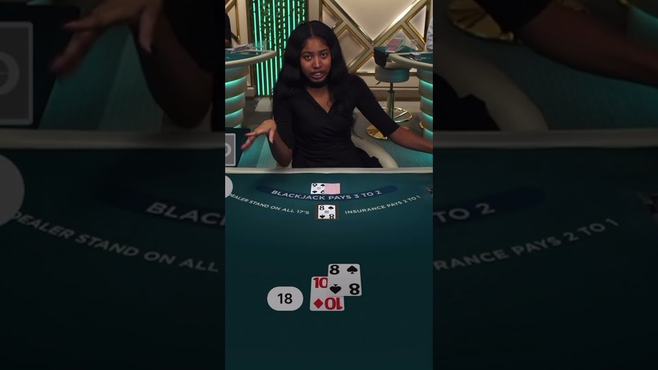 Leia mais sobre o artigo What lunatic hits a hard 18?! #blackjack #shortsviral #infinite #casino #shortsvideo #gambling