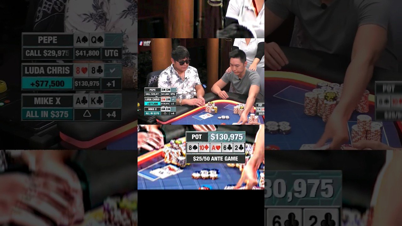 Você está visualizando atualmente Luda Flops A Set In MASSIVE 3 Way Pot ♤ #LivePoker #Poker #Holdem  #PokerClips