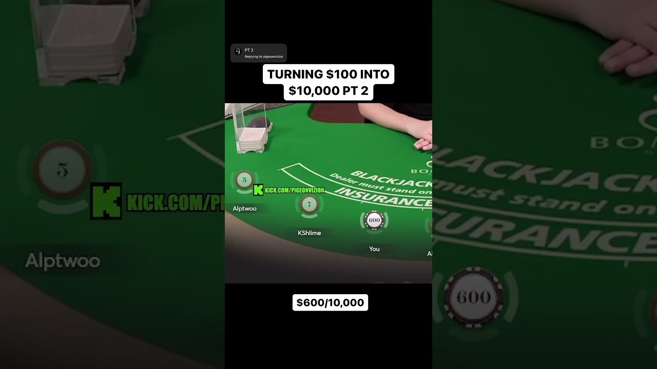 Leia mais sobre o artigo Turning $100 into $10,000 part 2 #blackjack #moneyhustles #humor