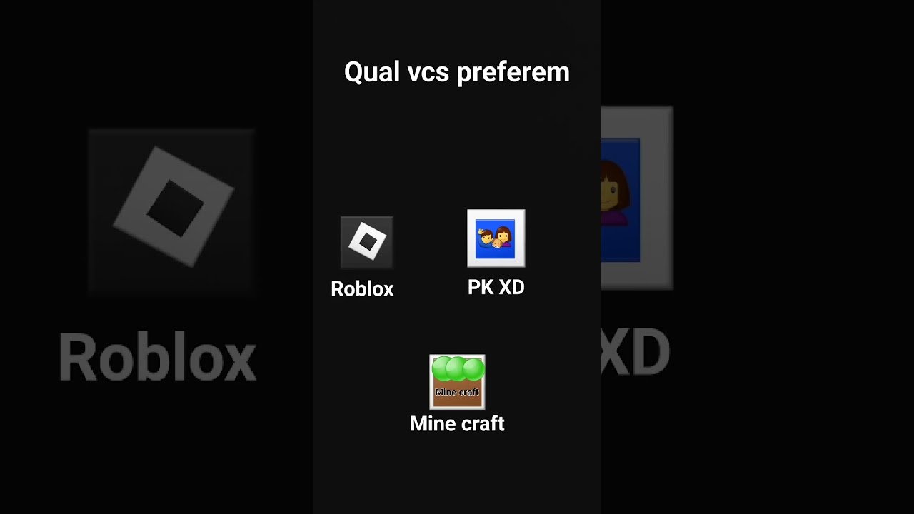 Você está visualizando atualmente Gente qual dos jogos que vcs mais gostam??? #Roblox #PK XD #Mine Craft