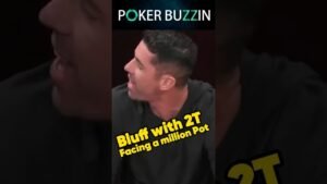 Leia mais sobre o artigo Bluff with 2T Facing a million Pot! #poker #casino #pokerplayer #pokerpro #bluff #shorts #funny